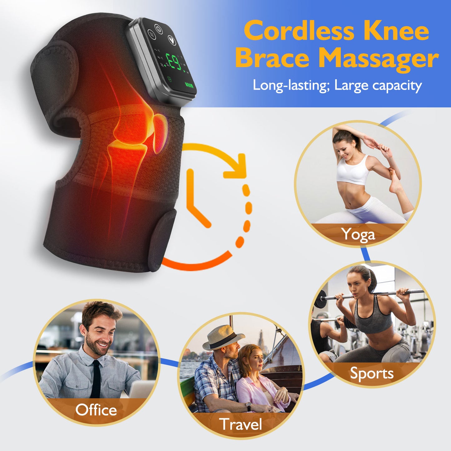 FlexiKnee™ 電動膝マッサージャー